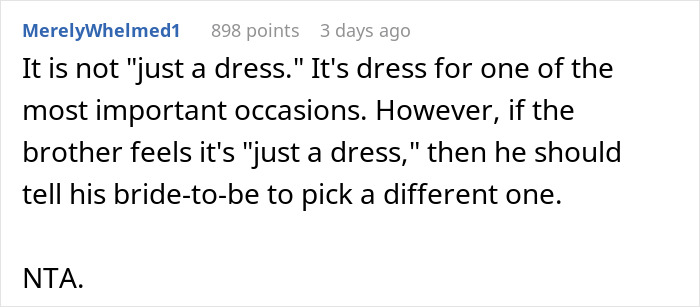 &#8220;AITA For Telling My Brother&#8217;s Fiancée She Can&#8217;t Wear A Dress That Looks Just Like Mine?&#8221;