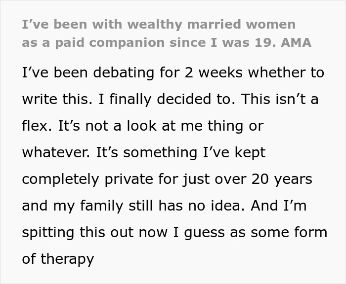 Paid Companion Does An Ask Me Anything, Answers All Kinds Of Spicy Questions