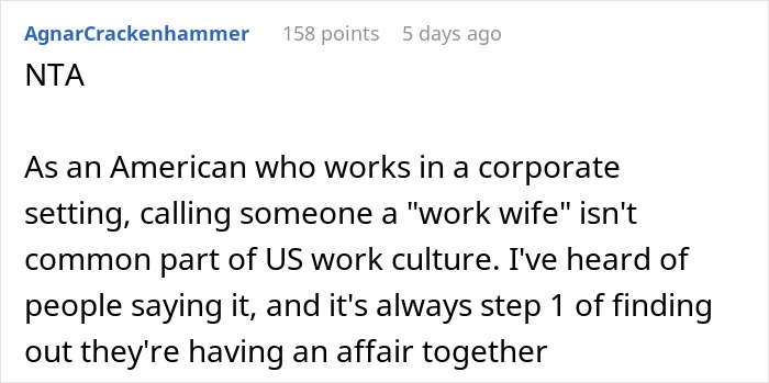 Lady Asks If She Overreacted Due To Cultural Differences By Reporting Guy Who Called Her Work Wife