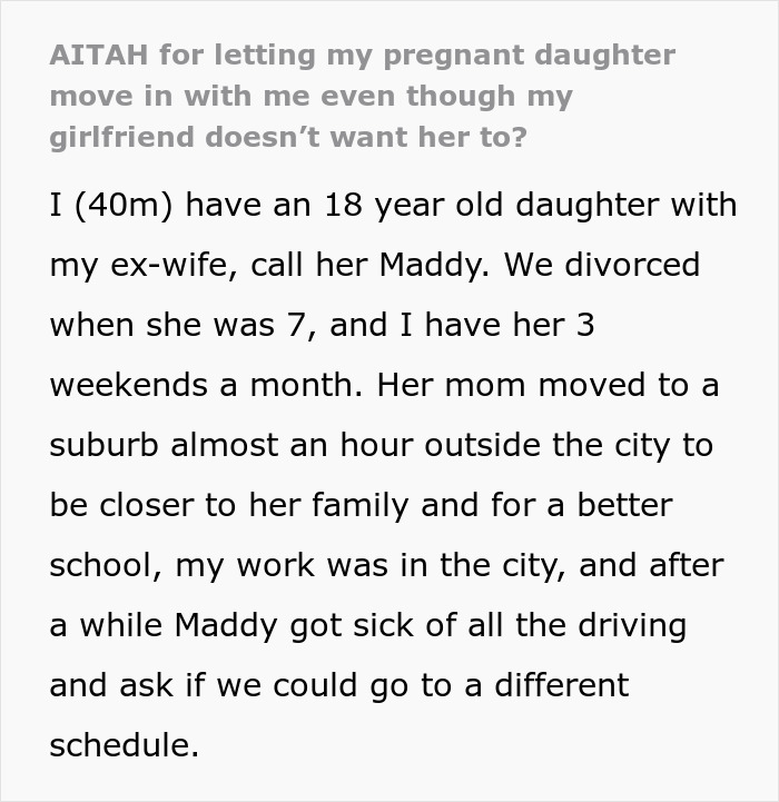 GF Lays Down Ultimatum After Caring Dad Lets Pregnant Daughter Move Back Home