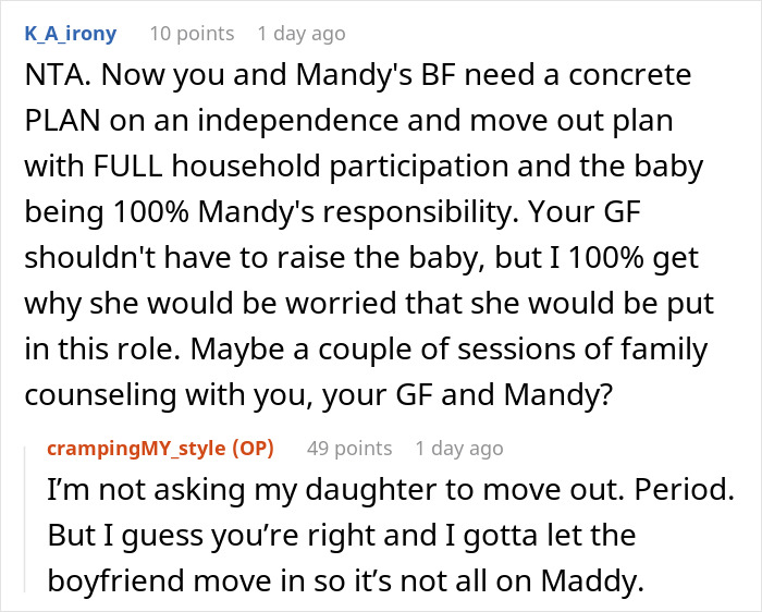GF Lays Down Ultimatum After Caring Dad Lets Pregnant Daughter Move Back Home