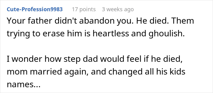 A Young Man Wanted To Keep His Late Father’s Surname, Even When His Mom Told Him To Change It