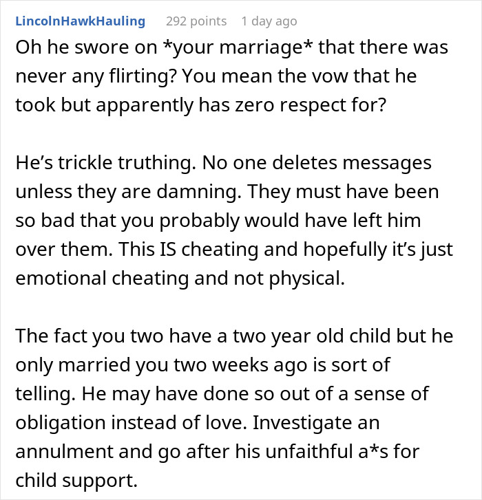 Wife Finds Husband’s Texts With His Coworker Just 2 Weeks After Their Wedding: &#8220;My Stomach Sank&#8221;