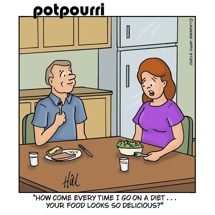 50 New One-Panel Comics Filled With Humor And Silly Situations By ‘Laughing Hippo Studio’