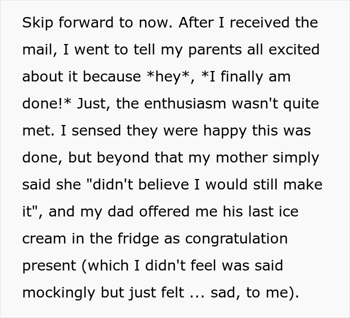 Graduate Shares Exciting News With Parents, Their Reaction Leaves Her Heartbroken