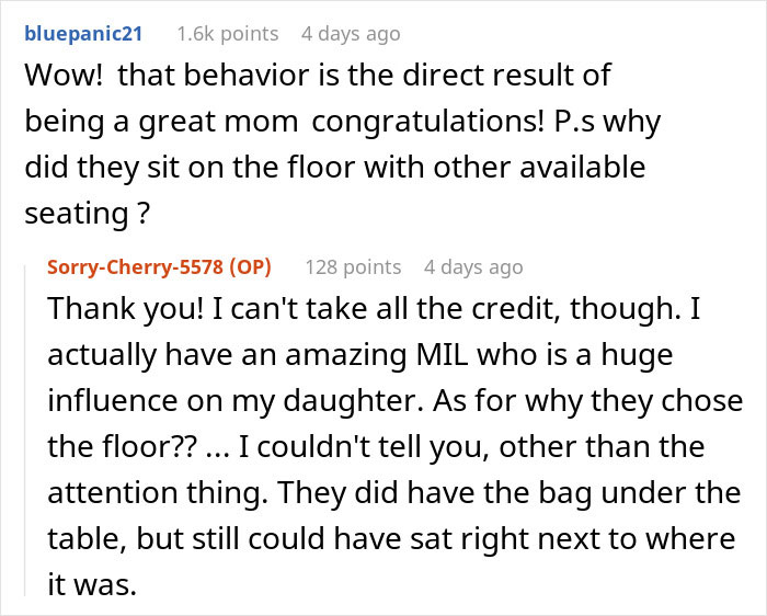 Mom Watches Daughter Handle Passive-Aggressive Adult With Pure Grace