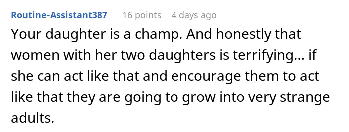 Mom Watches Daughter Handle Passive-Aggressive Adult With Pure Grace