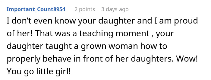 Mom Watches Daughter Handle Passive-Aggressive Adult With Pure Grace