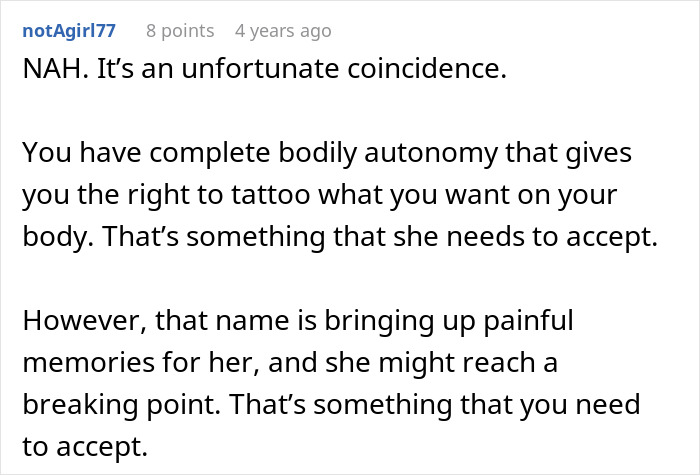 Girlfriend Asks Boyfriend To Remove Tattoo Of His Dead Child Because Of The Name