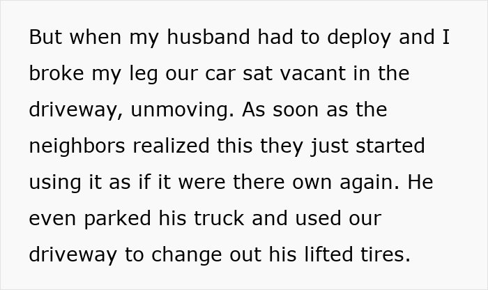 Woman Finds Out Why Jerk Neighbor Keeps Using Her Driveway And Realizes She Needs To Take Action