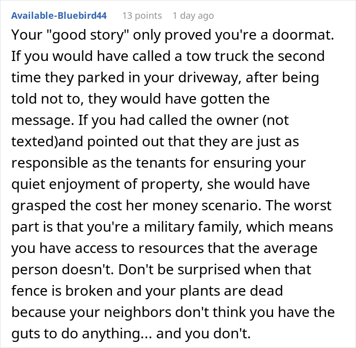 Woman Finds Out Why Jerk Neighbor Keeps Using Her Driveway And Realizes She Needs To Take Action