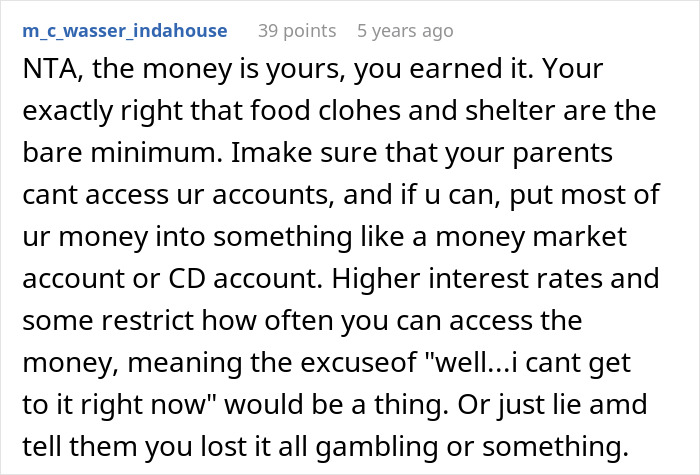 Woman Refuses To Hand Over Her Entire Savings After Parents Claim It’s “Rightfully Theirs”