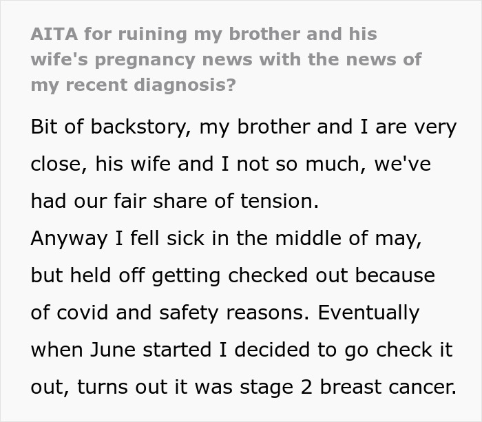 Woman Needs Support From Family After Devastating News, Gets Drama Instead After SIL Feels Outshined