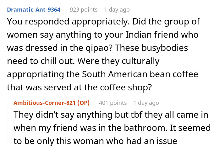Lady Lashes Out At Woman Who Accused Her Of Cultural Appropriation, Later Asks If She Was Too Harsh