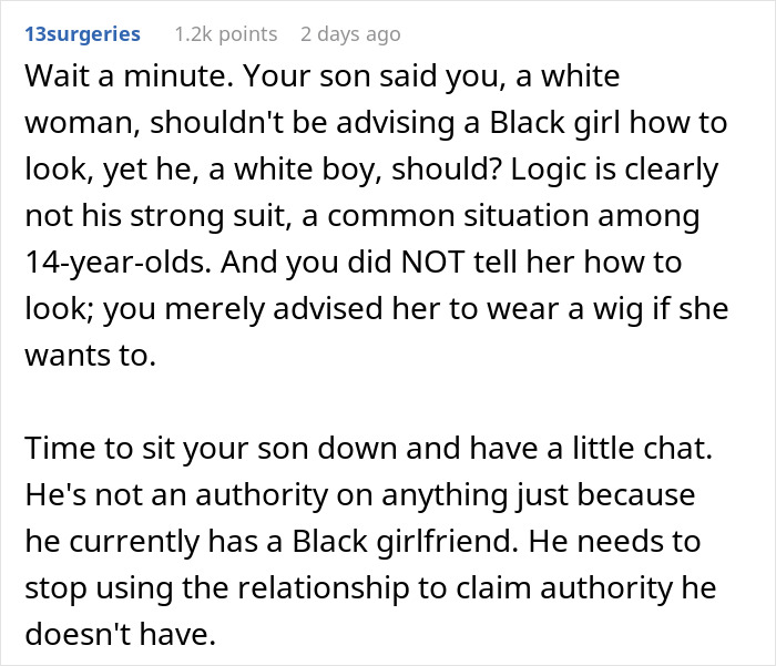Mom Tells Son’s Black Girlfriend She Doesn’t Need To Change Her Hair For Him, Son Explodes