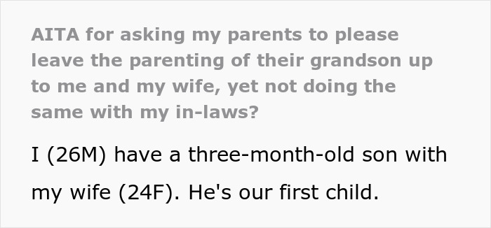 Man Won&#8217;t Let His Parents Help With Baby, But Allows In-Laws, Netizens Are Absolutely Divided