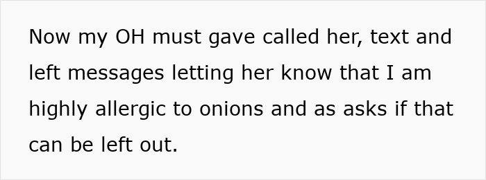 Sly MIL Unnecessarily Adds Onions To Every Dish Despite Son Telling Her Fiancé Has Severe Allergy