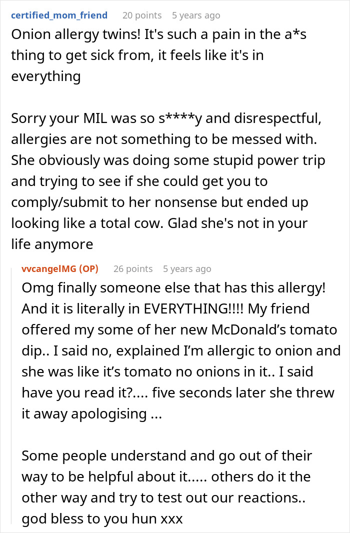 Sly MIL Unnecessarily Adds Onions To Every Dish Despite Son Telling Her Fiancé Has Severe Allergy