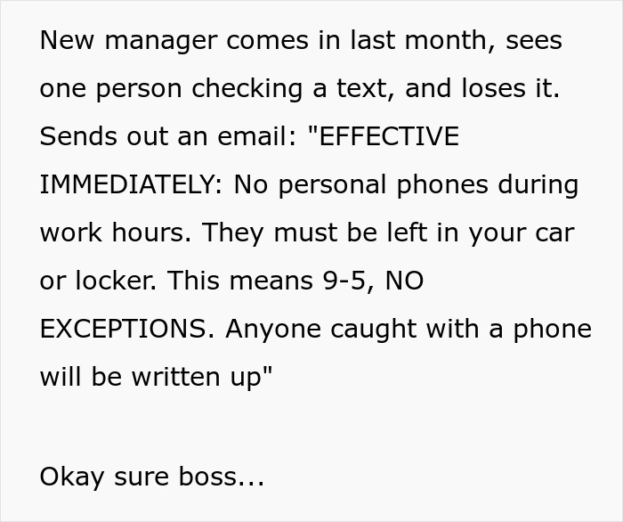 “No Exceptions”: Boss’s New Rule Lasts Exactly One Day After He Didn’t Think Things Through