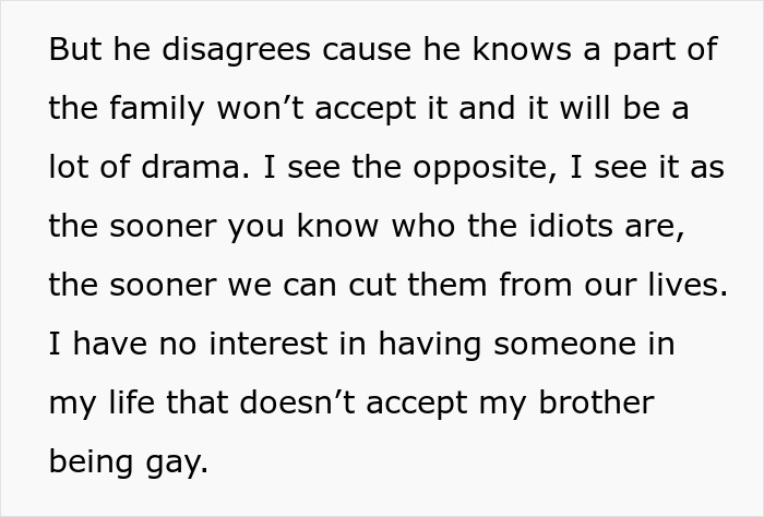 &#8220;[Am I The Jerk] For Asking My Brother Not To Bring His Boyfriend To My Wedding?”