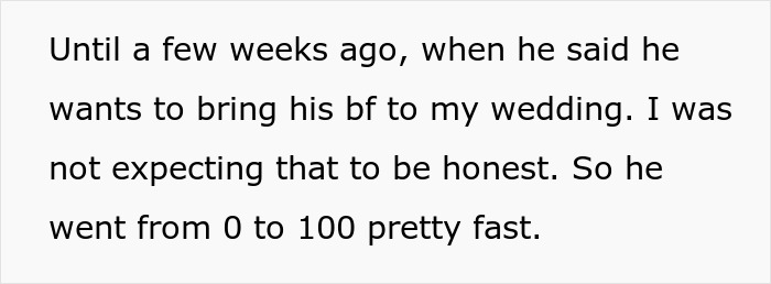 &#8220;[Am I The Jerk] For Asking My Brother Not To Bring His Boyfriend To My Wedding?”