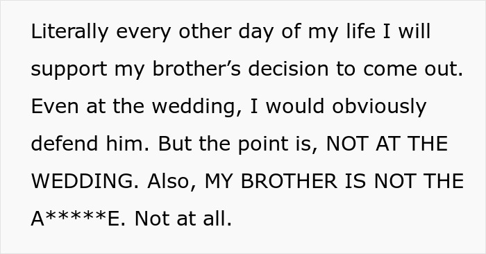 &#8220;[Am I The Jerk] For Asking My Brother Not To Bring His Boyfriend To My Wedding?”