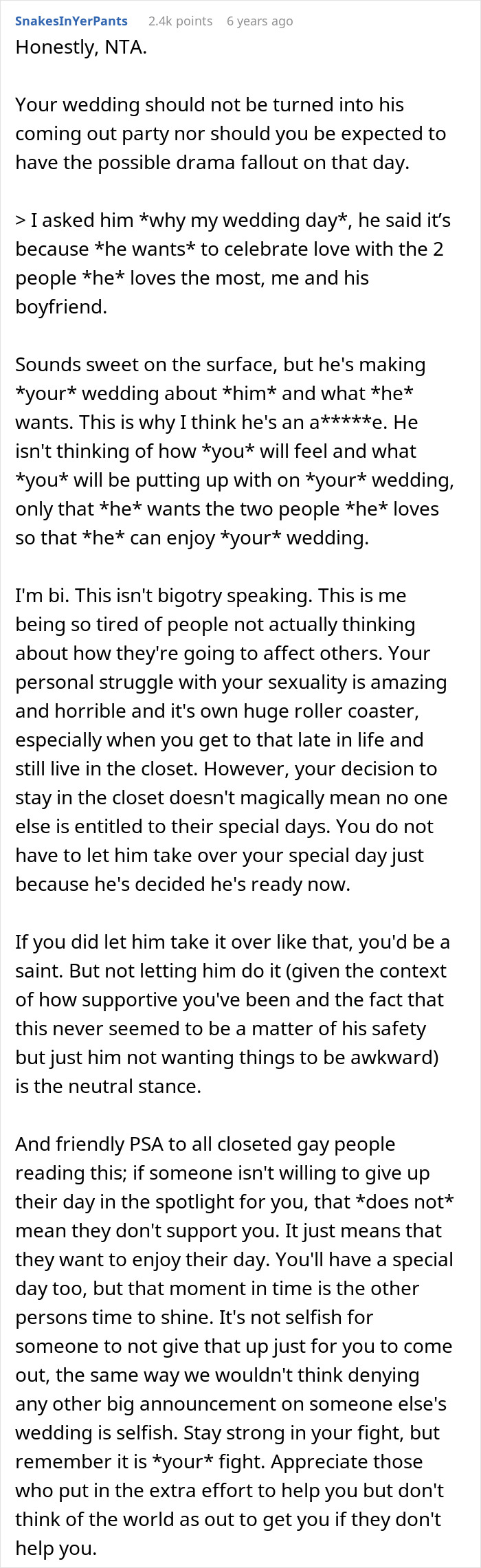 &#8220;[Am I The Jerk] For Asking My Brother Not To Bring His Boyfriend To My Wedding?”