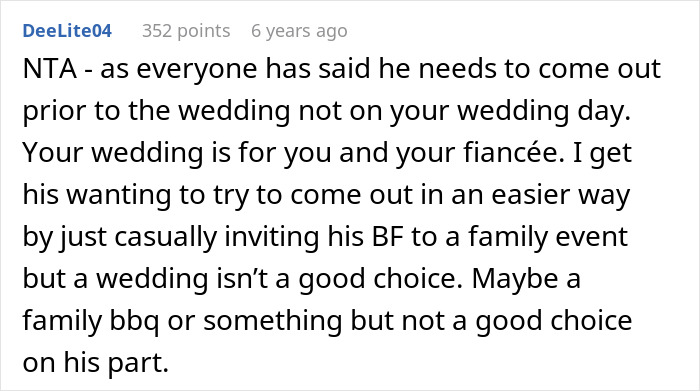 &#8220;[Am I The Jerk] For Asking My Brother Not To Bring His Boyfriend To My Wedding?”