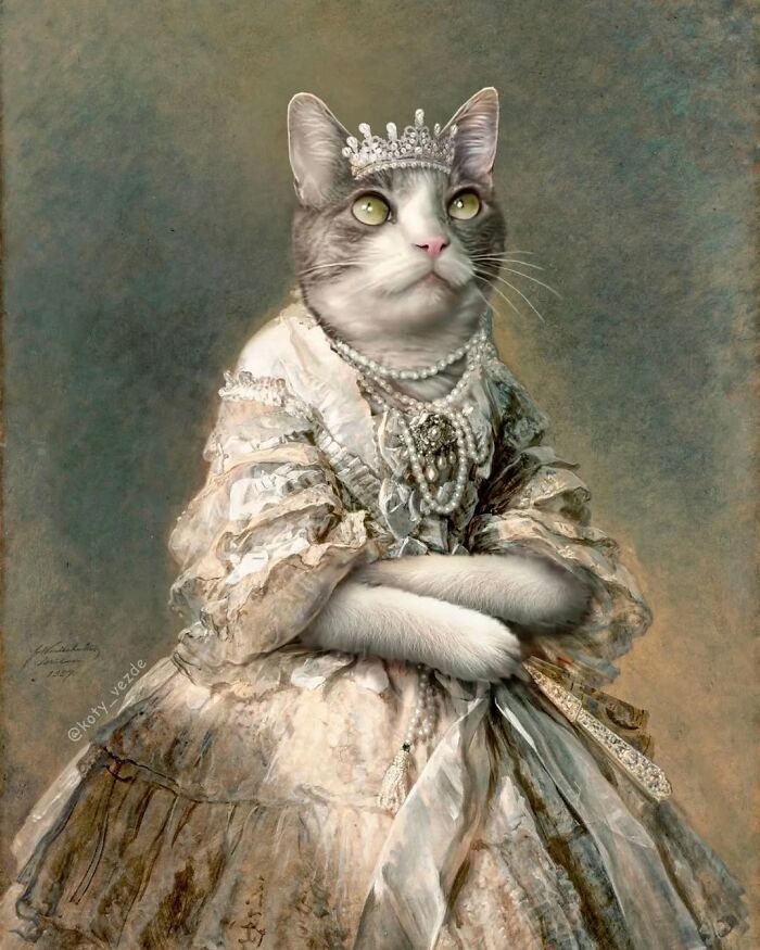 25 New Feline Portraits By This Artist That Make Cats Look Like Aristocracy