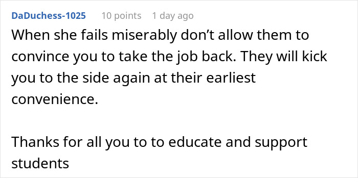 Teacher Can’t Hide The Joy After Sneaky Coworker Steals Her Job, Only To Get A Harsh Reality Check