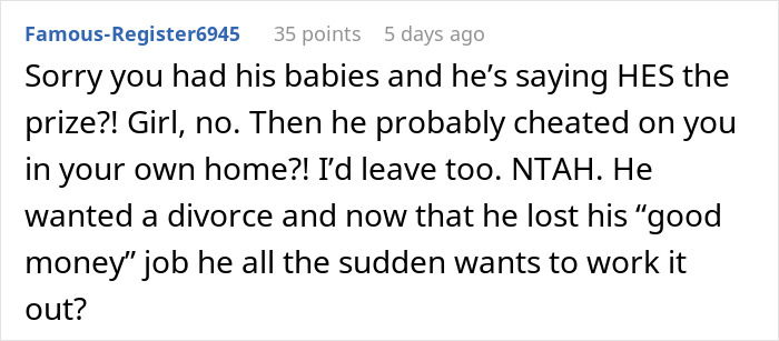 “He’s The Prize”: Man Demands Divorce From ‘Fat And Lazy’ Wife Until He Loses His Job