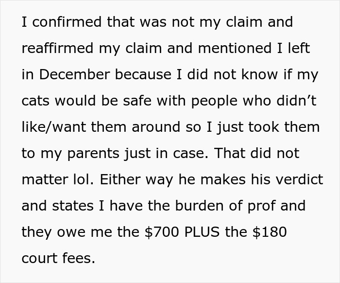 Roomies Start Feud Over Woman’s Cats, Tries To Snatch Deposit, Ends Up Empty Handed After Being Sued