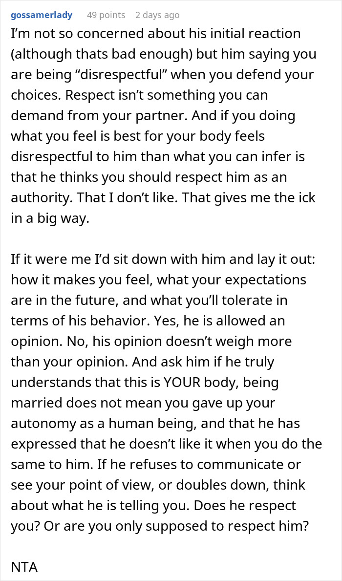 Guy Feels He Can Call The Shots About Wife’s Hair, Tattoos, Even Birth Control – She Has Other Ideas