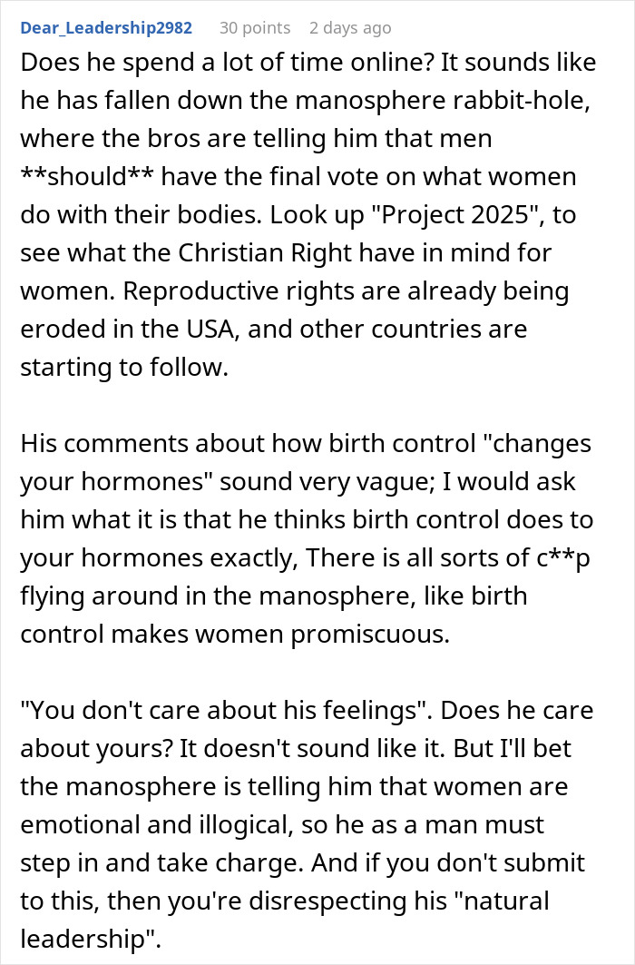 Guy Feels He Can Call The Shots About Wife’s Hair, Tattoos, Even Birth Control – She Has Other Ideas