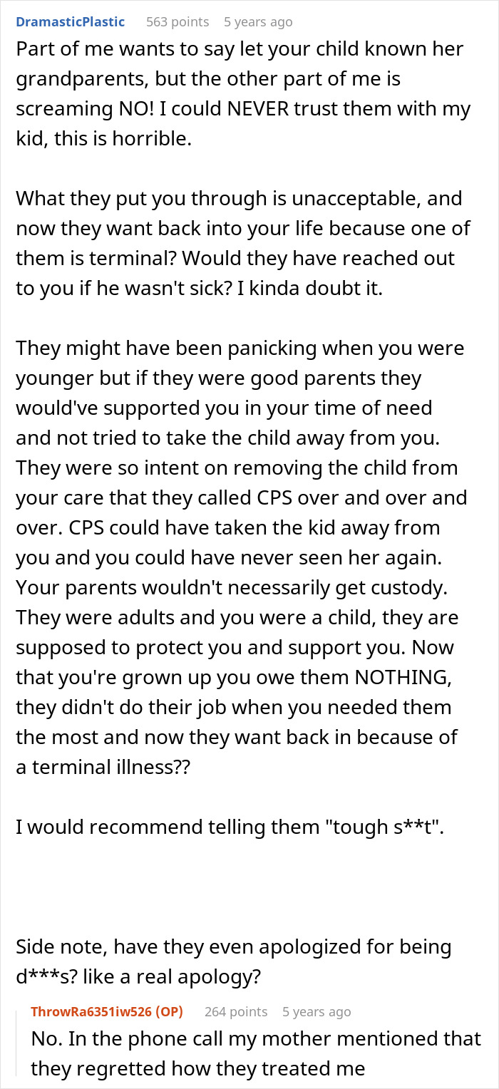 Parents Make Teen Mom’s Life Hell, Try To Reconnect With Her And Her Daughter When Dad Gets Ill