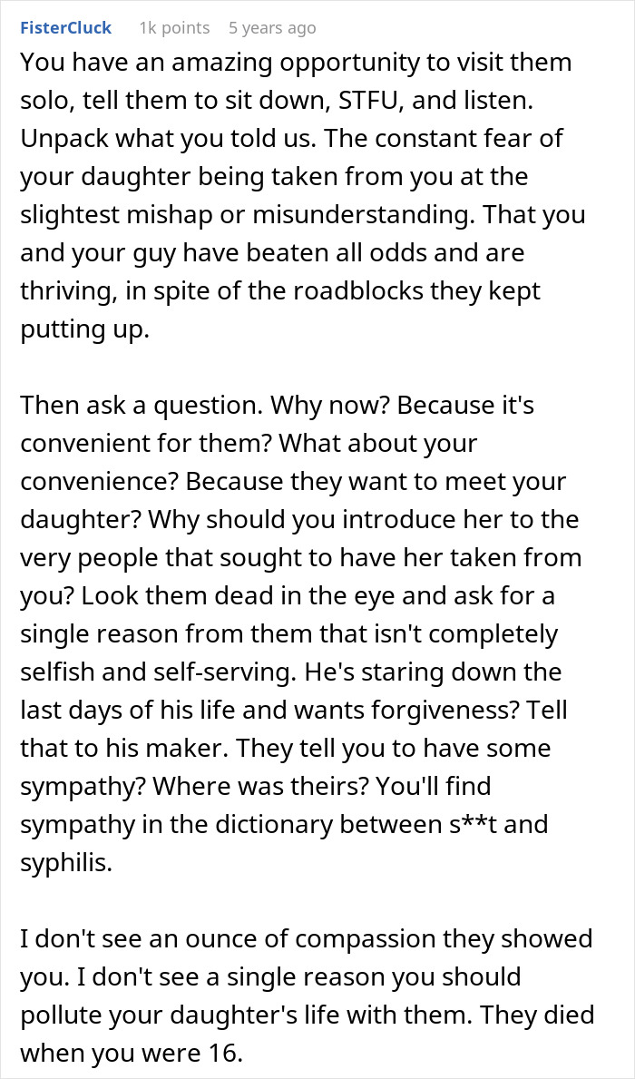 Parents Make Teen Mom’s Life Hell, Try To Reconnect With Her And Her Daughter When Dad Gets Ill