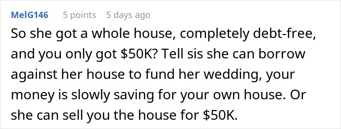 Bride Wants Sister’s Inheritance, Plays The ‘Dad Would Have Wanted’ Card, But Gets A Reality Check