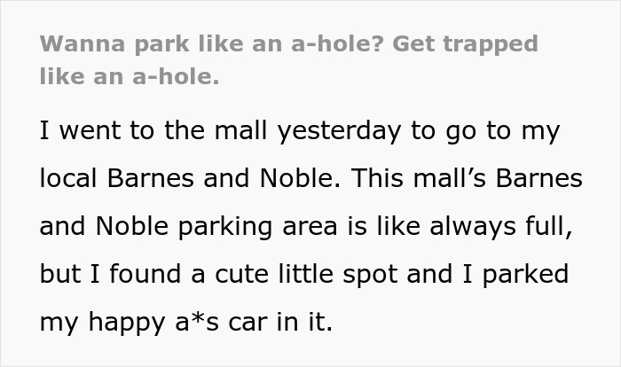 Guy Blocks Another Car&#8217;s Driver Door By Parking Too Close, Owner Comes Back And Smugly Does The Same