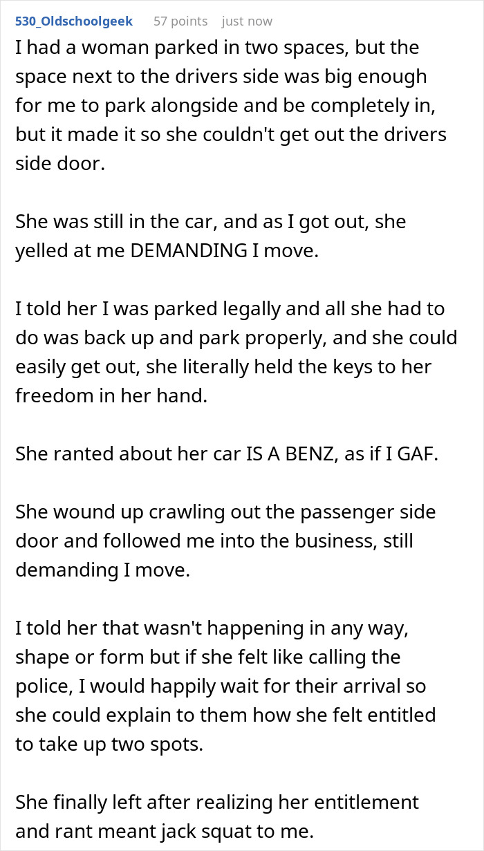 Guy Blocks Another Car&#8217;s Driver Door By Parking Too Close, Owner Comes Back And Smugly Does The Same
