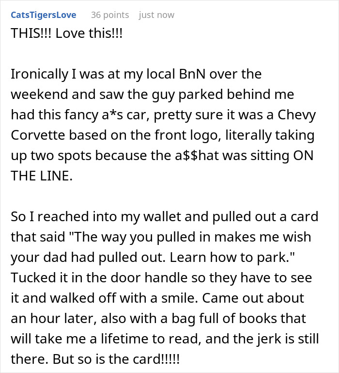 Guy Blocks Another Car&#8217;s Driver Door By Parking Too Close, Owner Comes Back And Smugly Does The Same