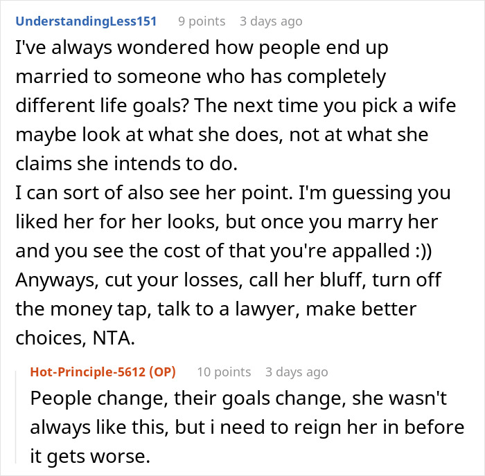 Man Orders Wife To Get A Job If She Doesn’t Want To Go On An Allowance
