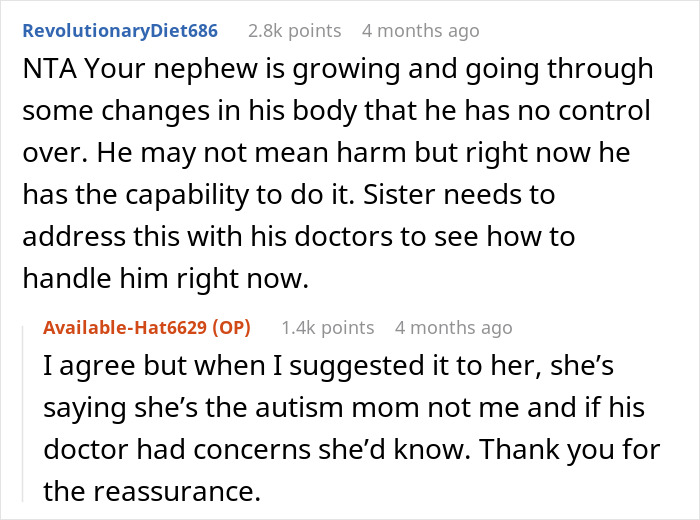 Woman Refuses To Babysit Her Autistic Nephew After He Injures Her Daughter And Spits On Her