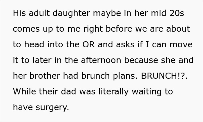 Woman Prioritizes Brunch Date Over Dad’s Surgery, Tells Surgeon He&#8217;s The One Who Should Wait