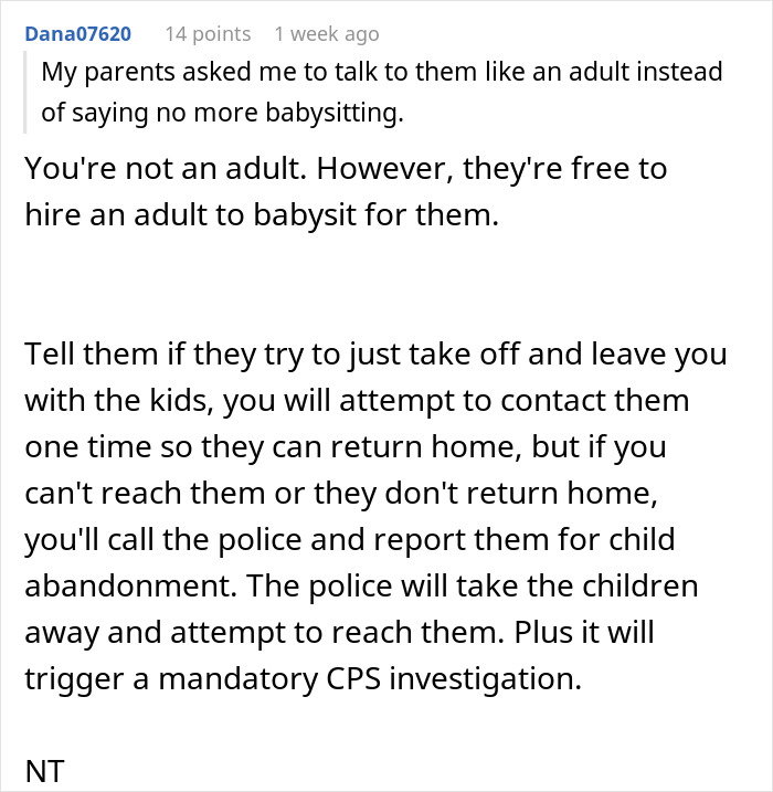 Parents Won’t Stop Having Kids, Teen Son Forced Into Endless Childcare Finally Snaps And Quits