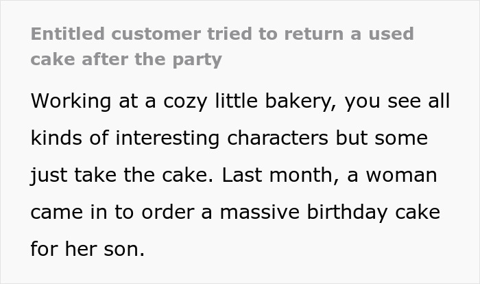Woman Threatens Bakery With Social Media Roasting After They Won’t Refund Half-Eaten Cake