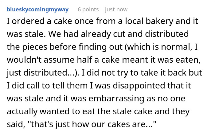 Woman Threatens Bakery With Social Media Roasting After They Won’t Refund Half-Eaten Cake