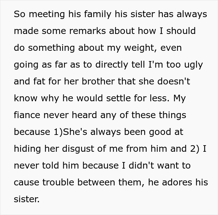 Fiancé&#8217;s Sister Keeps Fat-Shaming Woman At Wedding Dress Try On, Fiancé Disinvites His Sister
