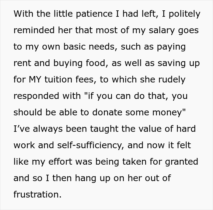 Appalling Aunt Loses It After Nephew Says There’s No Way In Hell He’s Paying Cousin’s College Fees