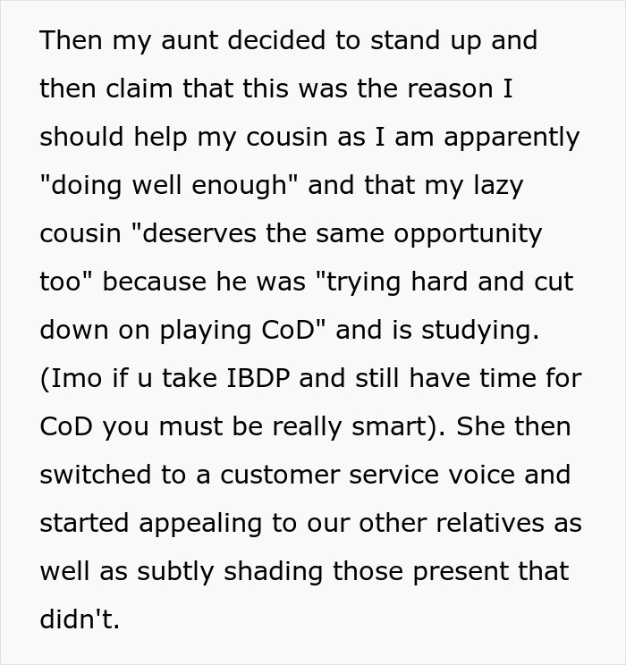 Appalling Aunt Loses It After Nephew Says There’s No Way In Hell He’s Paying Cousin’s College Fees