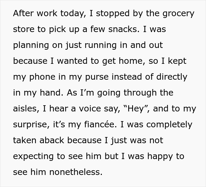 Woman Rethinks Marriage After Fiancé Pops Up Unexpectedly In Grocery Store She Went To En Route Home